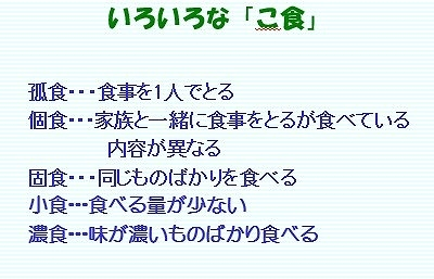 いろいろな「こ食」があることをご存知ですか？